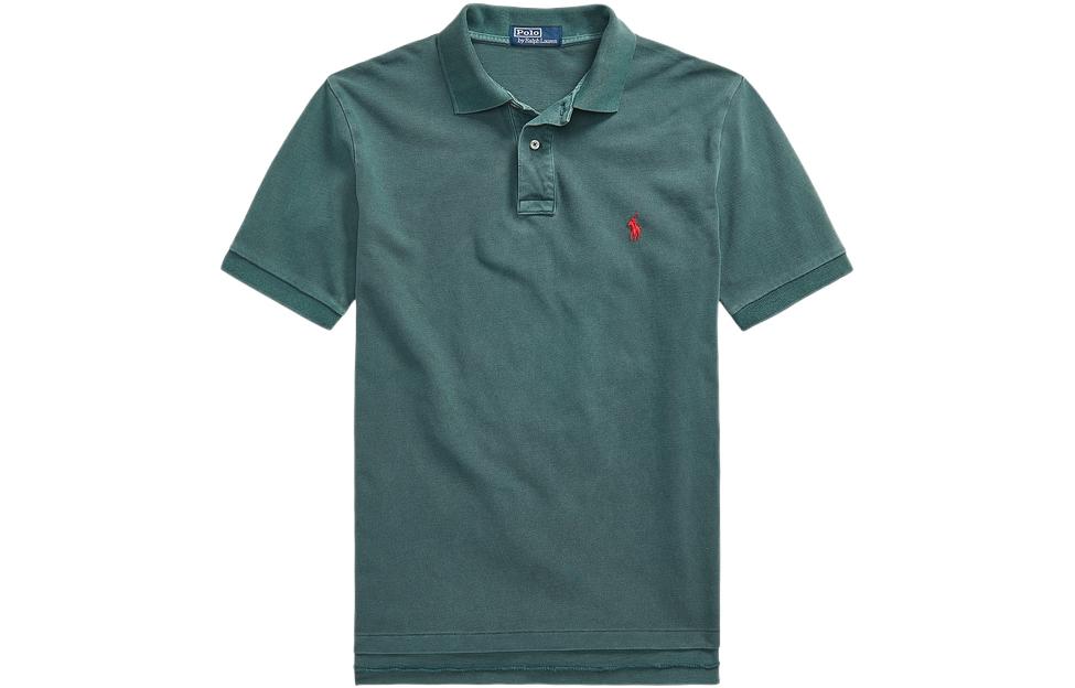 Polo Ralph Lauren SS22  Solid Mesh Logo Polo Shirt Dark Green. MNPOKNI1N821690