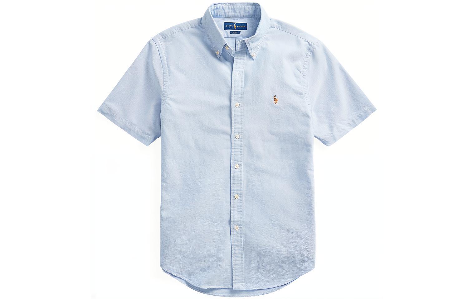 Polo Ralph Lauren SS22  Solid Oxford Short Sleeve Shirt Blue. MNPOWOV1N820050-400