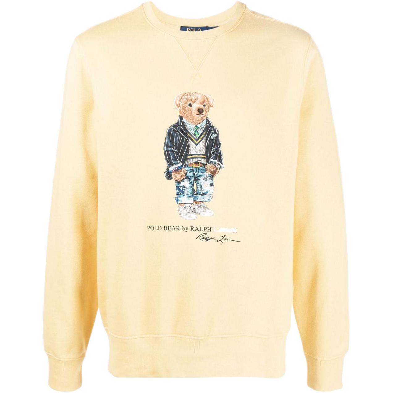 Polo Ralph Lauren SS22  Yellow Cartoon Print Crewneck Long Sleeve Sweatshirt 710853308-012