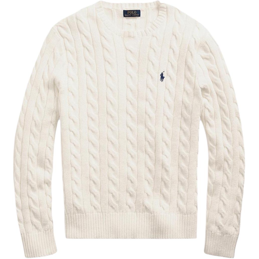 Polo Ralph Lauren SS22 Beige Embroidered Logo Crewneck Sweater  Long Sleeve. 710775885-024