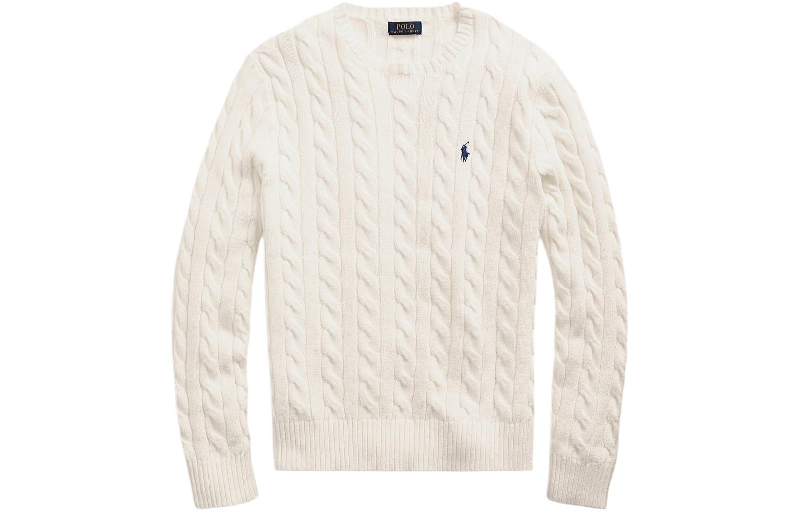 Order Polo Ralph Lauren SS22 米色刺繡Logo長袖圓領毛衣。 710775885-024