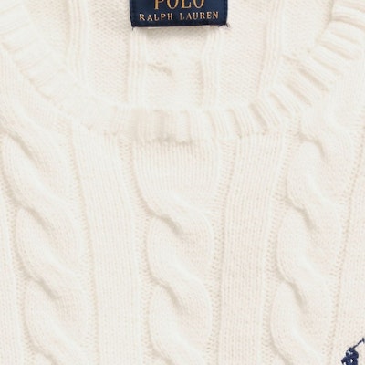 Polo Ralph Lauren SS22 米色刺繡Logo長袖圓領毛衣。 710775885-024 1