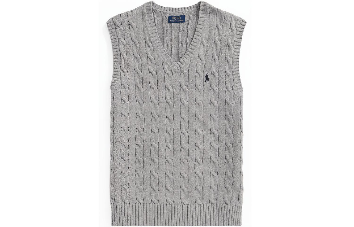 Polo Ralph Lauren SS22 Cable-Knit Cotton Vest Men’s Grey. MNPOSWE1CM20042-020