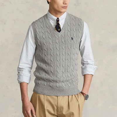 Chaleco de Punto Trenzado de Algodón Polo Ralph Lauren SS22 Hombre Gris. MNPOSWE1CM20042-020 Shop Chaleco de Punto Trenzado de Algodón Polo Ralph Lauren SS22 Hombre Gris. MNPOSWE1CM20042-020