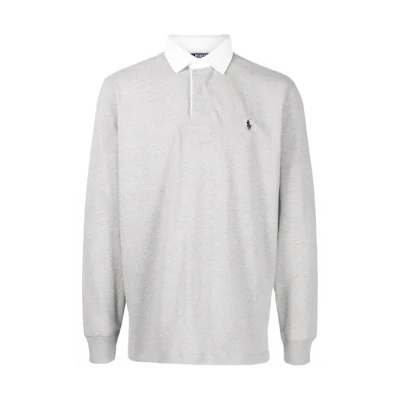 Polo Ralph Lauren SS22 Classic Fit Logo Embroidered Long Sleeve Polo Grey Men 710717115-019