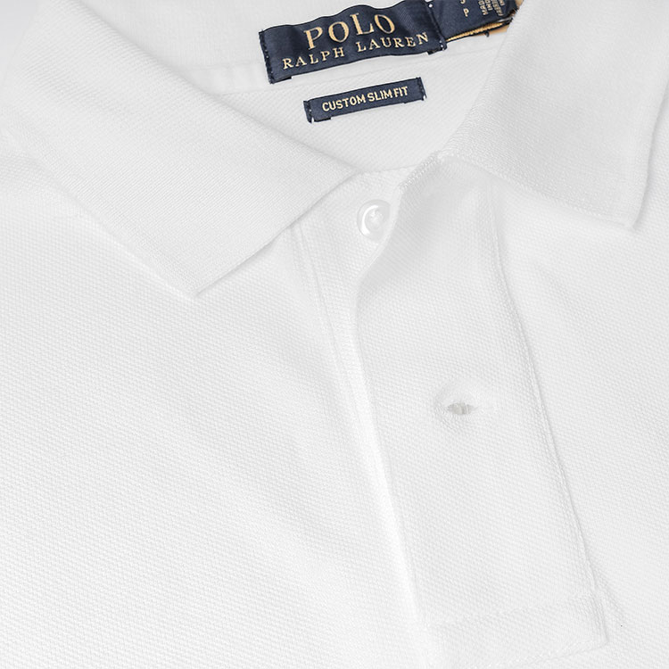 Shop Polo Ralph Lauren SS22 經典標誌刺繡短袖POLO衫白色男款 710697457-001