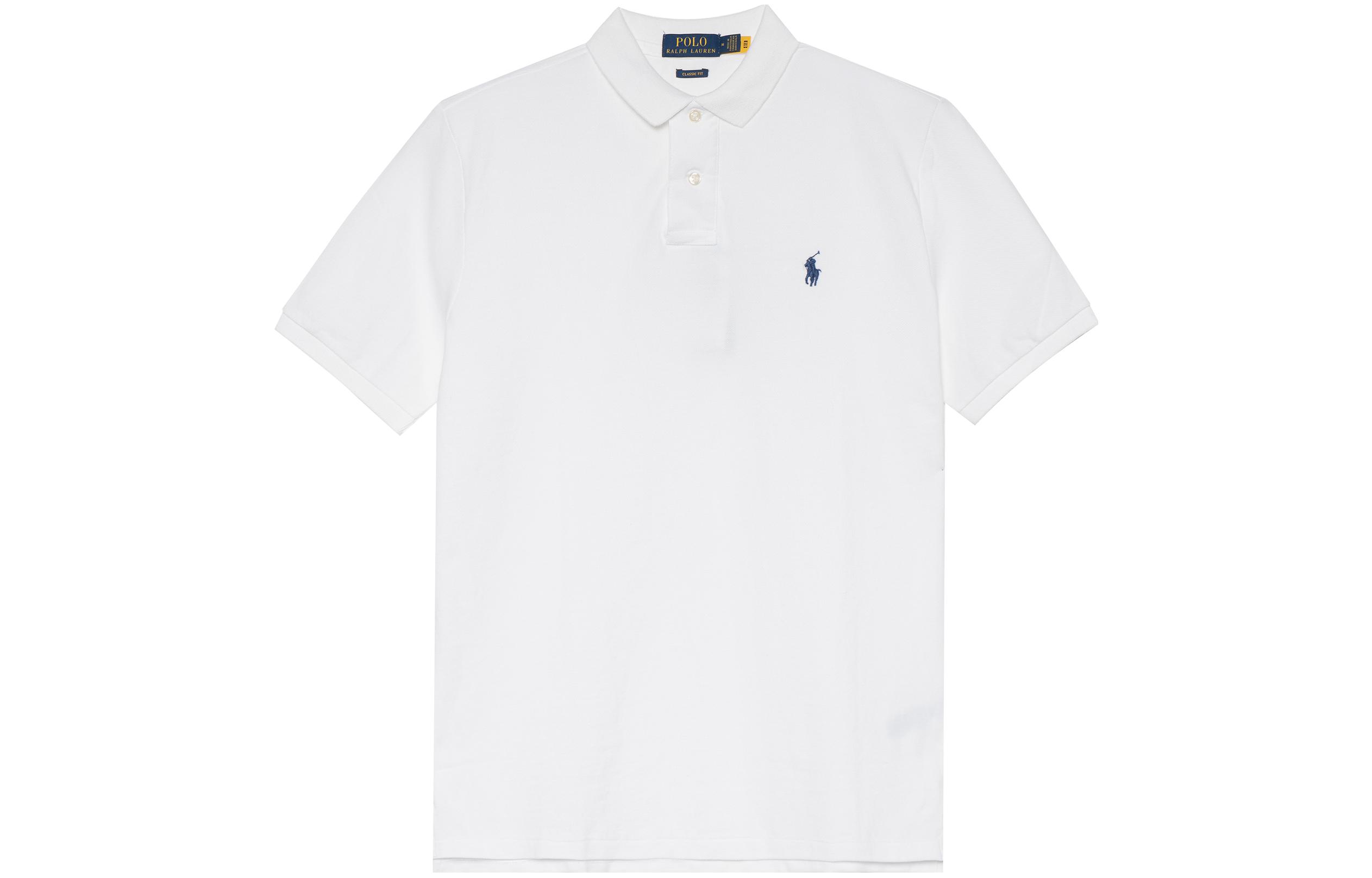 Polo Ralph Lauren SS22 Classic White Cotton Polo Shirt with Embroidered Logo for Men 710666997-001