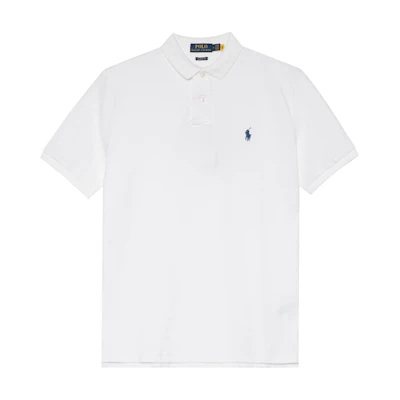 Polo Ralph Lauren SS22 Classic White Cotton Polo Shirt with Embroidered Logo for Men 710666997-001