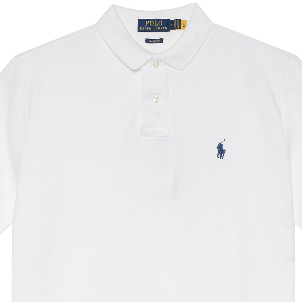 Cheap Polo Ralph Lauren SS22 Classic White Cotton Polo Shirt with Embroidered Logo for Men 710666997-001