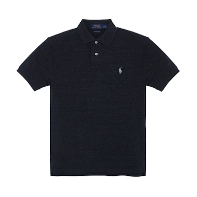 Polo Ralph Lauren SS22 Custom Slim Fit Black Cotton Polo Shirt for Men. 710680784-011