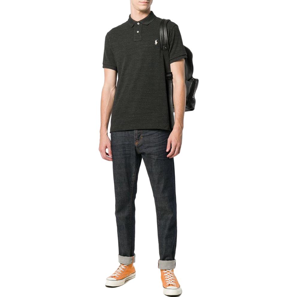 Shop Polo Ralph Lauren SS22 Slim Fit Kaos Berkerah Hitam Pria. 710680784-011