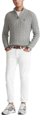 Polo Ralph Lauren SS22 灰色刺繡標誌半拉鍊針織毛衣 MNPOSWE16820447-020 Shop Polo Ralph Lauren SS22 灰色刺繡標誌半拉鍊針織毛衣 MNPOSWE16820447-020