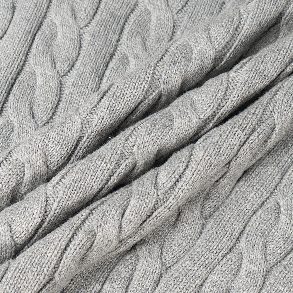 Cheap Polo Ralph Lauren SS22 灰色刺繡標誌半拉鍊針織毛衣 MNPOSWE16820447-020