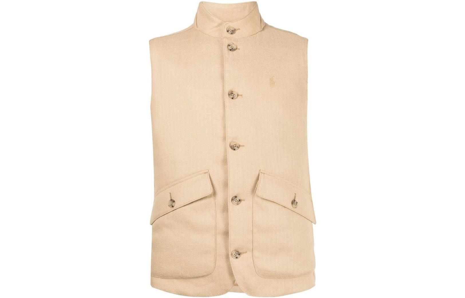 Order 폴로 랄프 로렌 SS22 켄달 버클 스탠드 칼라 포켓 베스트 카키. 710861989001MEDIUM