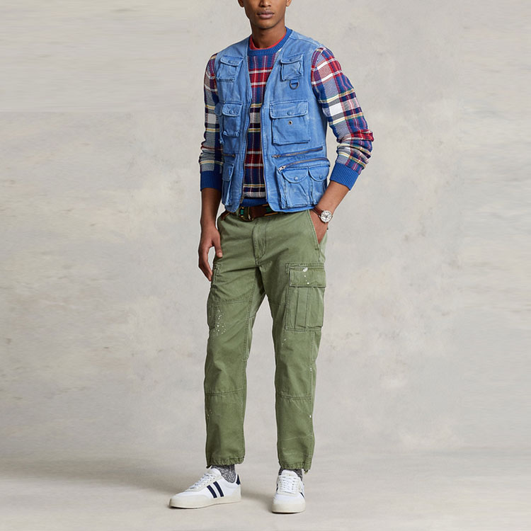 Lookbook Polo Ralph Lauren SS22 多口袋拉链马甲 蓝色 (). MNPOOTW1N220112