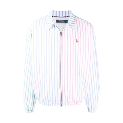 Polo Ralph Lauren SS22 Multicolor Striped Zip-Up Collar Jacket Mens. 710864537-001