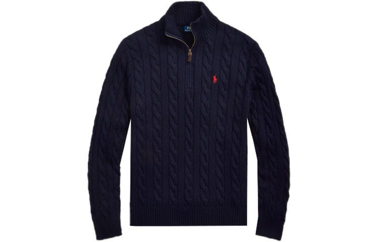 Order Polo Ralph Lauren SS22 海军蓝半拉链绣标毛衣. MNPOSWE16820600-400