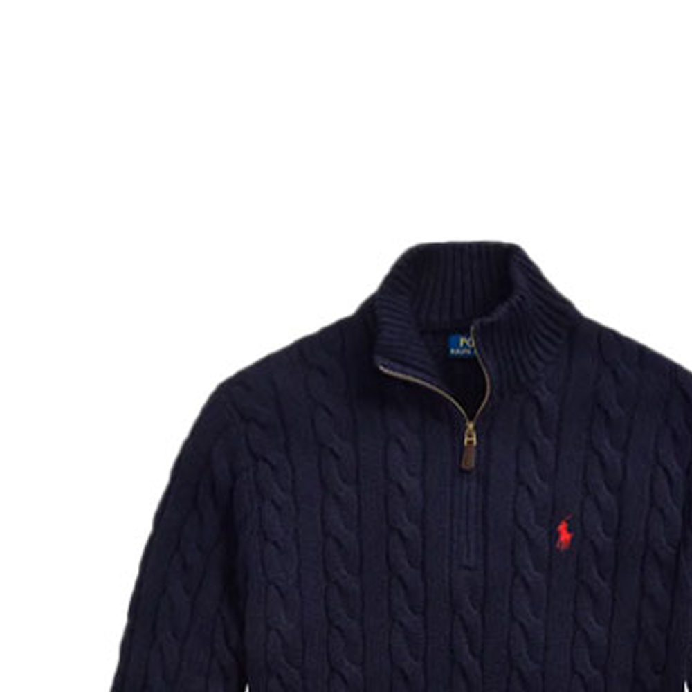 Sizing Polo Ralph Lauren SS22 海军蓝半拉链绣标毛衣. MNPOSWE16820600-400