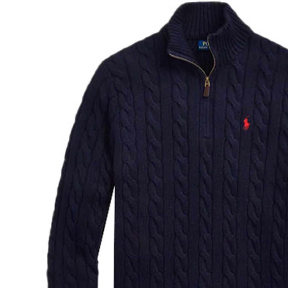 Cheap Polo Ralph Lauren SS22 海军蓝半拉链绣标毛衣. MNPOSWE16820600-400