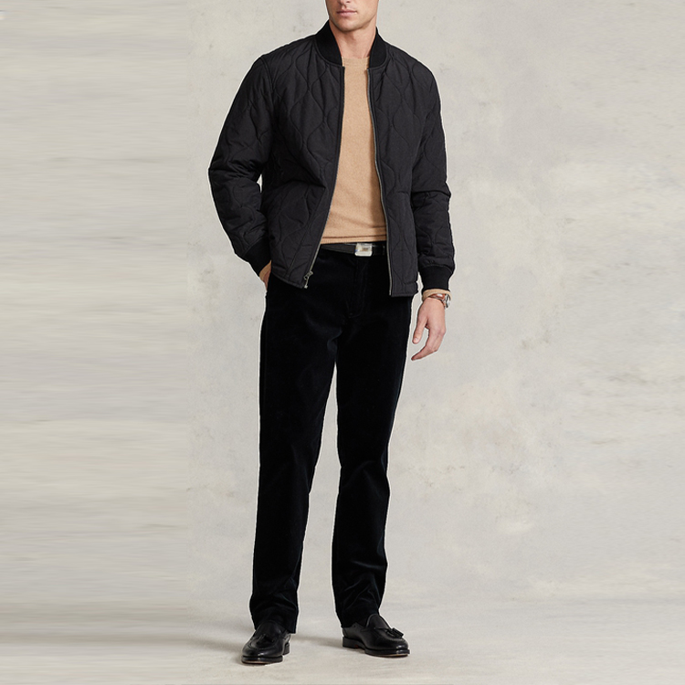 Lookbook ポロ ラルフローレン SS22 キルティング ボンバージャケット ブラック 16020753-001