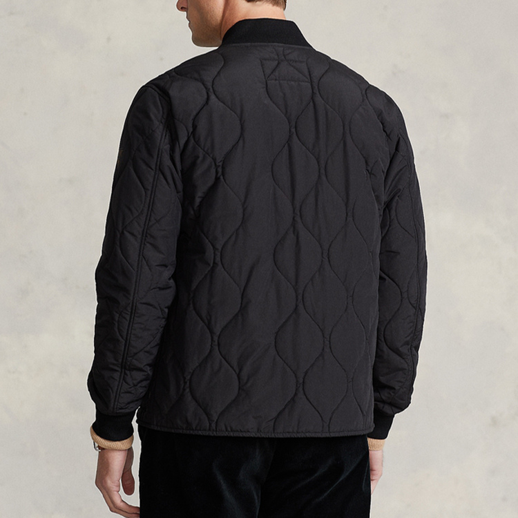 Shop ポロ ラルフローレン SS22 キルティング ボンバージャケット ブラック 16020753-001