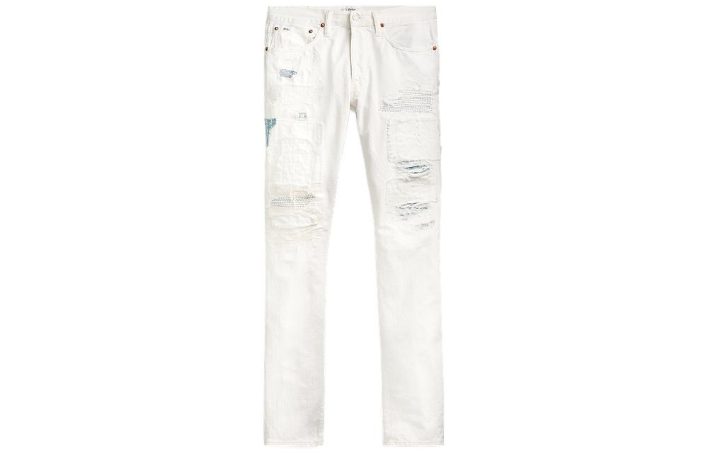 Order Polo Ralph Lauren SS22 Slim Fit Jeans Denim Putih Lelaki Distressed. MNPODNM10920189-100