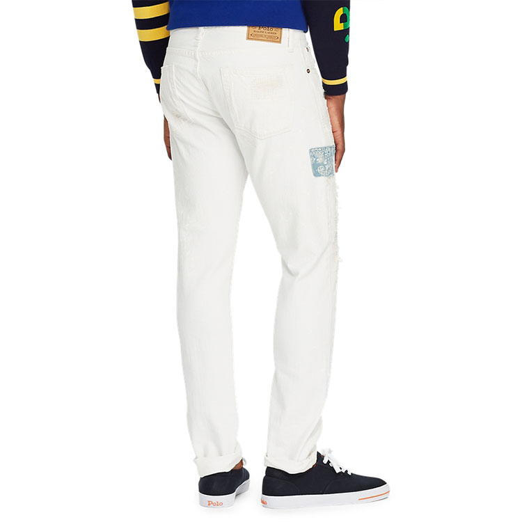 Purchase Polo Ralph Lauren SS22 Slim Fit Jeans Denim Putih Lelaki Distressed. MNPODNM10920189-100