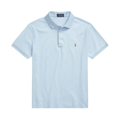 Polo Ralph Lauren SS22 Slim Fit Solid Blue Short Sleeve Polo Shirt for Men. MNPOKNI1N821582-400
