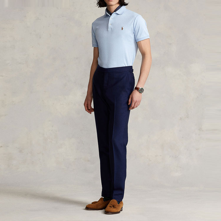 Polo Ralph Lauren SS22 Slim Fit Solid Blue Short Sleeve Polo Shirt for Men. MNPOKNI1N821582-400 圖 3