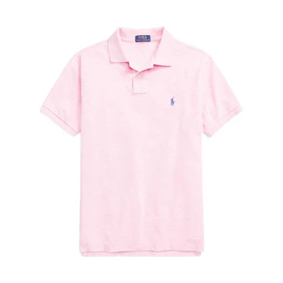Polo Ralph Lauren SS22 Slim Fit Solid Mesh Embroidered Short Sleeve Polo Pink . MNPOKNI1N821577-650