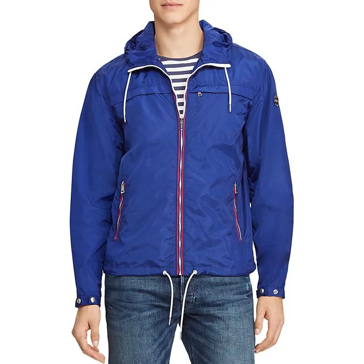 Shop ポロ ラルフローレン SS22 ロゴ フーディー 長袖 ジャケット メンズ ブルー 710844878-001