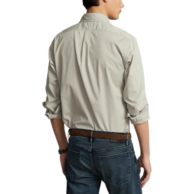 Shop Polo Ralph Lauren SS22 Solid Single-Breasted  Shirt Grey. MNPOWOV16822213-020