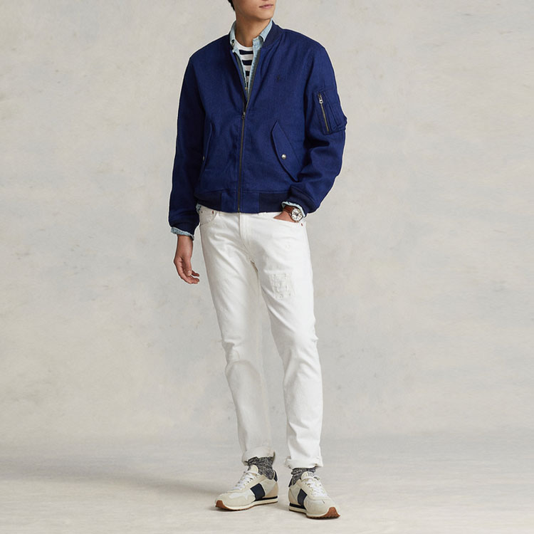 Polo Ralph Lauren SS22 Stretch Flight Bomber Jacket Men - Navy Blue. MNPOOTW16020826-410 圖 3