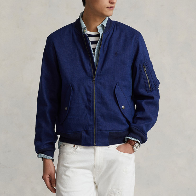 Polo Ralph Lauren SS22 Stretch Flight Bomber Jacket Men - Navy Blue. MNPOOTW16020826-410 圖 4