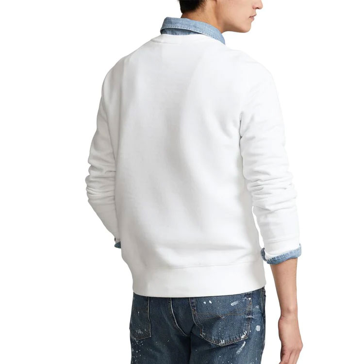 Shop Polo Ralph Lauren SS22 Baju Sweatshirt Logo Teddy Bear Putih Lelaki. 710853308-010