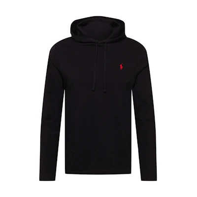 Polo Ralph Lauren SS23 Black Hoodie with Solid Color Logo Embroidery. 710847203-001