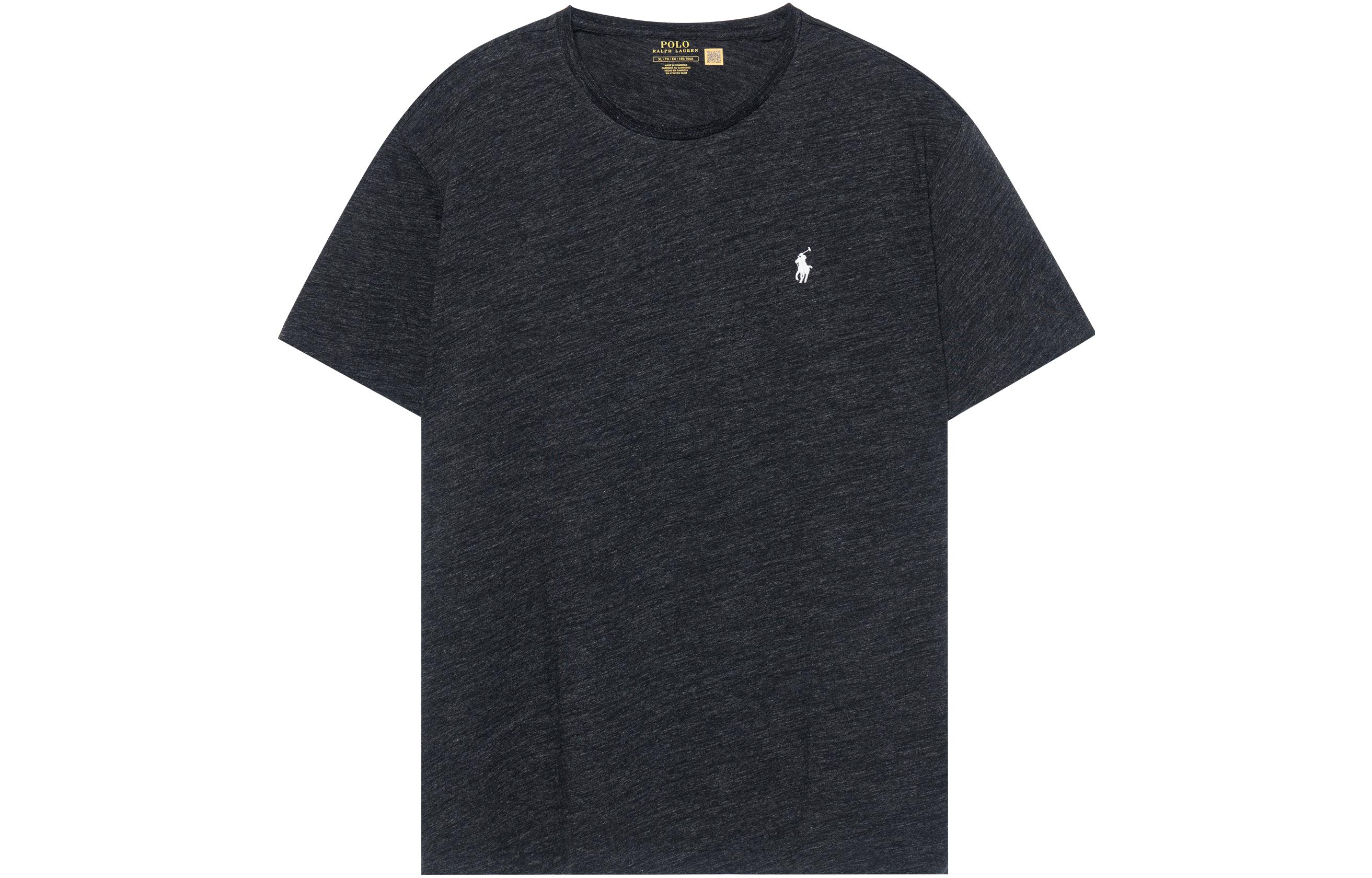 Polo Ralph Lauren SS23  Black Logo Embroidered Casual Crewneck T-Shirt. 710610667-043