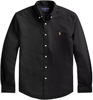 Polo Ralph Lauren SS23 Black Solid Logo Embroidered Long Shirt. 710767828-001 Polo Ralph Lauren SS23 Black Solid Logo Embroidered Long Shirt. 710767828-001