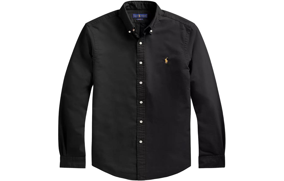 Order Polo Ralph Lauren SS23 Camisa Larga Negra con Logo Bordado. 710767828-001
