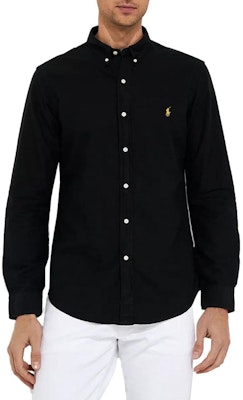 Polo Ralph Lauren SS23 Camisa Larga Negra con Logo Bordado. 710767828-001 Lookbook Polo Ralph Lauren SS23 Camisa Larga Negra con Logo Bordado. 710767828-001
