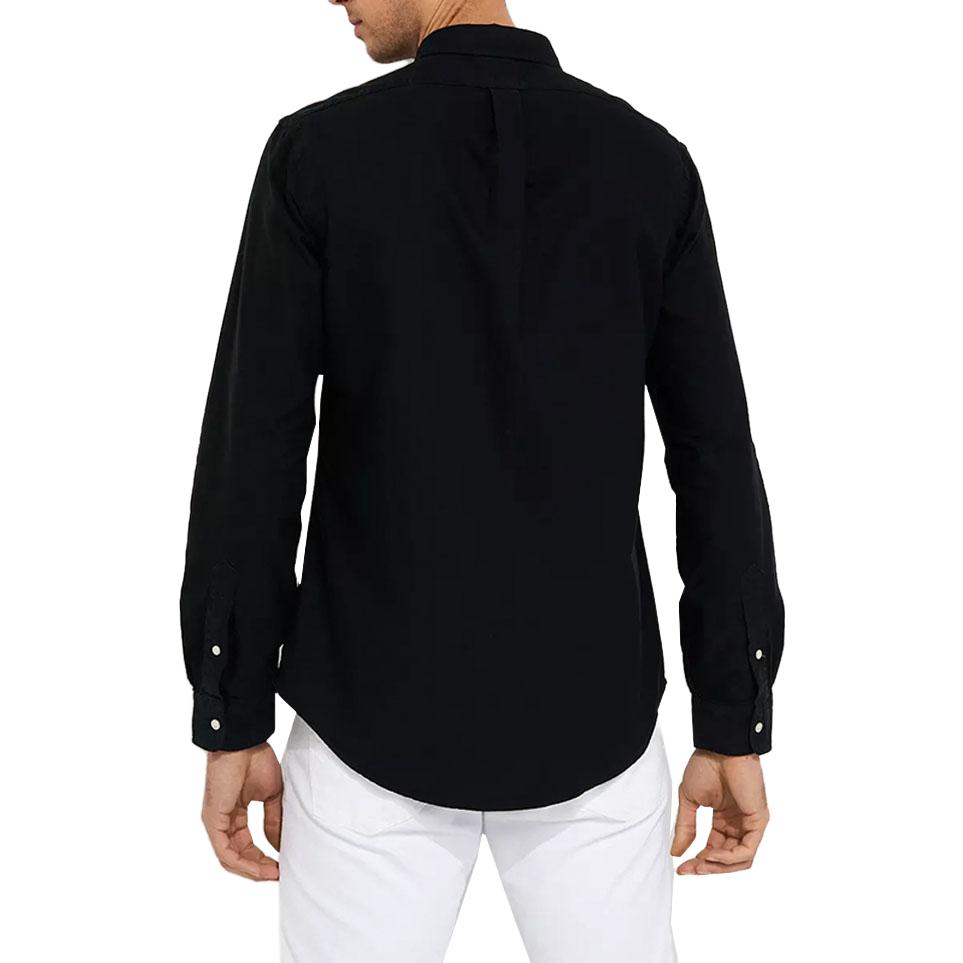 Shop Polo Ralph Lauren SS23 Camisa Larga Negra con Logo Bordado. 710767828-001