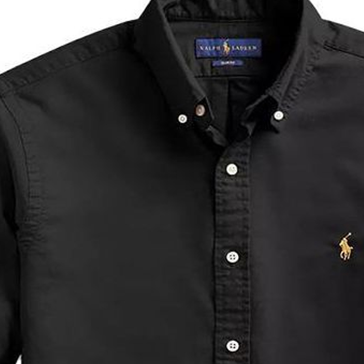 Purchase Polo Ralph Lauren SS23 Camisa Larga Negra con Logo Bordado. 710767828-001