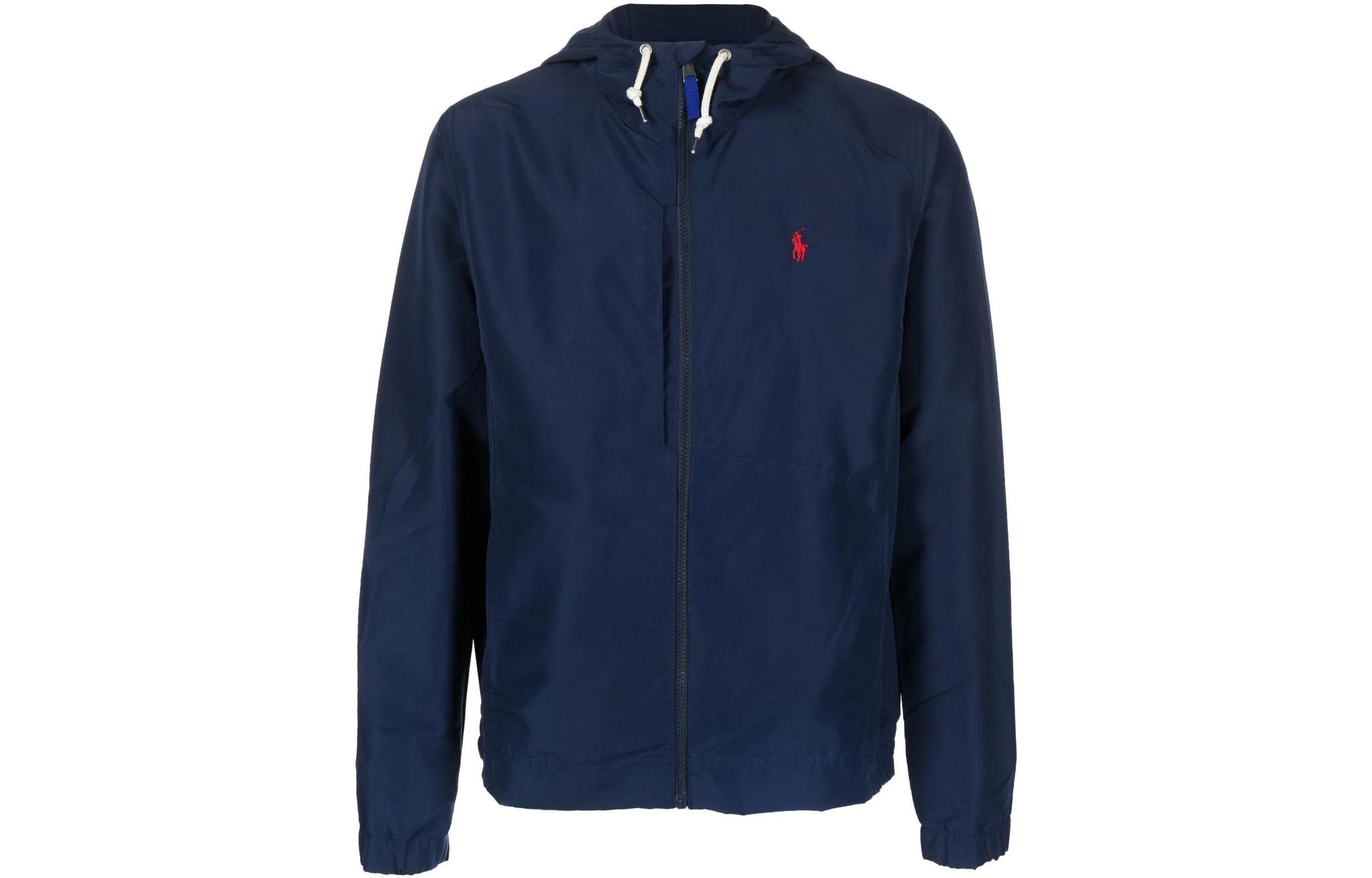 Polo Ralph Lauren SS23  Blue Hooded Zip-Up Logo Embroidered Jacket. 710888070-001