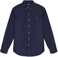 Polo Ralph Lauren SS23 Blue Oxford Long Sleeve Shirt with Logo Embroidery. 710729232-022 Polo Ralph Lauren SS23 Blue Oxford Long Sleeve Shirt with Logo Embroidery. 710729232-022