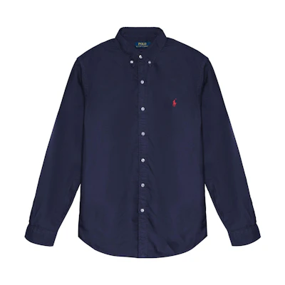 Polo Ralph Lauren SS23 Blue Oxford Long Sleeve Shirt with Logo Embroidery. 710729232-022