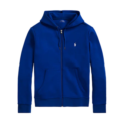 Polo Ralph Lauren SS23 Blue Solid Logo Zip-Up Embroidered Sweatshirt. MNPOKNI16822726-400