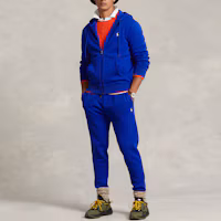 Purchase Polo Ralph Lauren SS23 Blue Solid Logo Zip-Up Embroidered Sweatshirt. MNPOKNI16822726-400