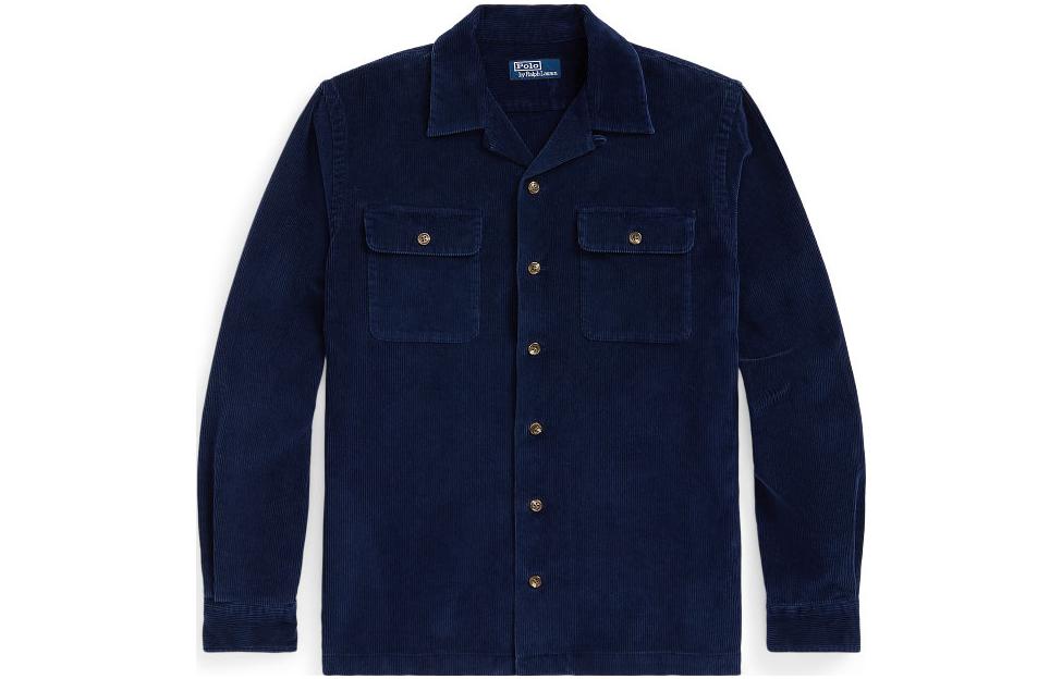 Polo Ralph Lauren SS23  Blue Solid Long Sleeve Button-Up Shirt. MNPOWOV16822710-410