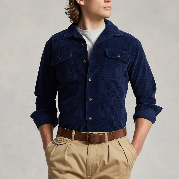 Polo Ralph Lauren SS23  Blue Solid Long Sleeve Button-Up Shirt. MNPOWOV16822710-410 圖 4