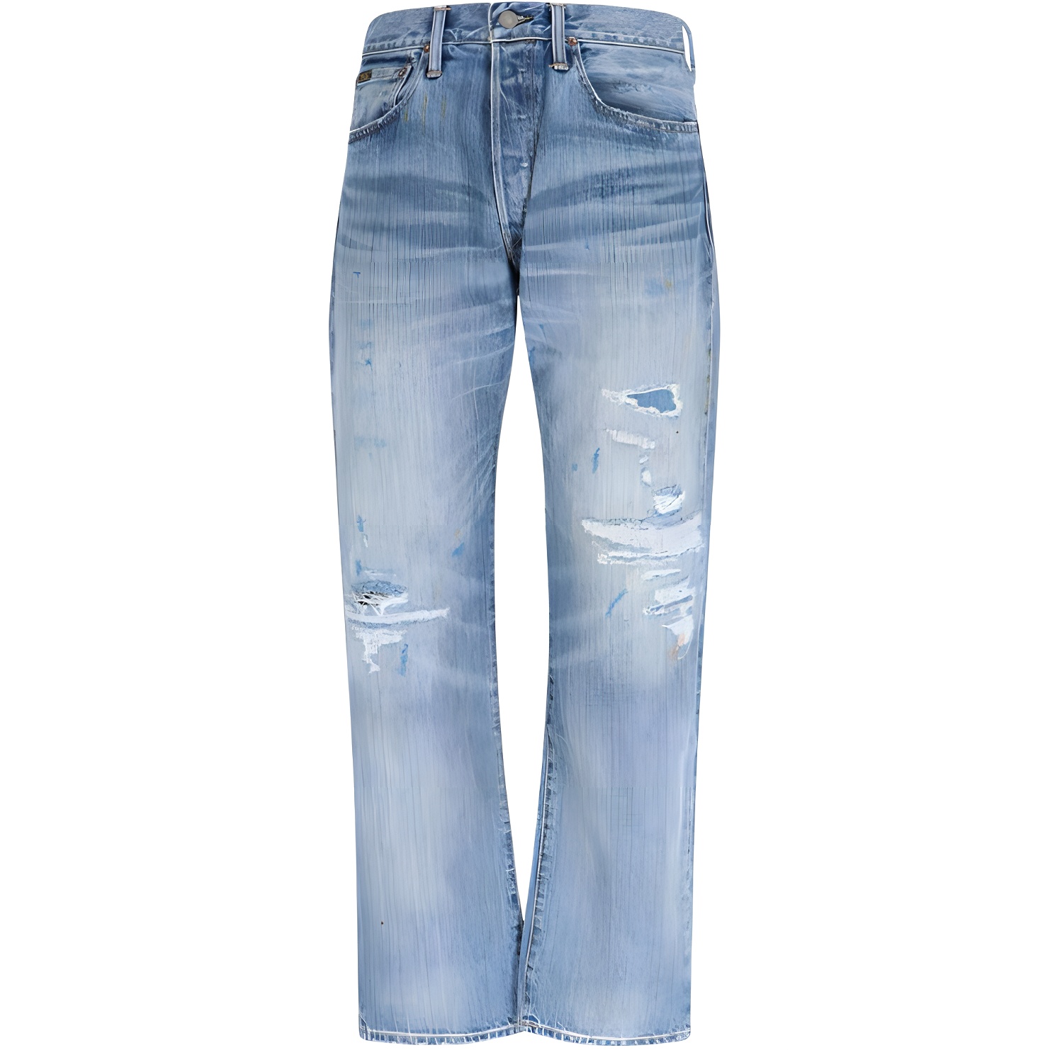 Polo Ralph Lauren SS23  Distressed Loose Fit Jeans in Solid Color. 710900029-001